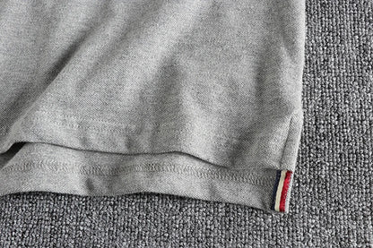 T-shirt rétro américain à manches courtes pour hommes, Polo à revers de couleur unie, à la mode, 100% coton, hauts d'affaires décontractés