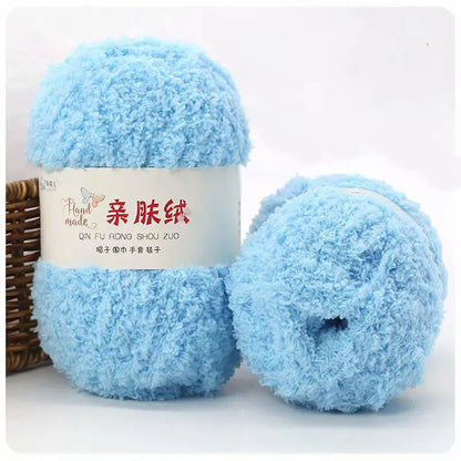 Fil Chenille doux et fin en velours de corail, 50g/paquet, fils de serviette pour tricoter, fil au Crochet, tricot à la main, poupées de bricolage