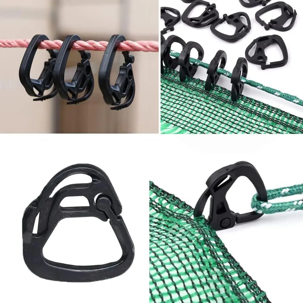 Clips de fixation en plastique pour toile d'ombrage, crochets de suspension, pinces à boucle pour filet pare-soleil, filet anti-oiseaux, serre de jardin