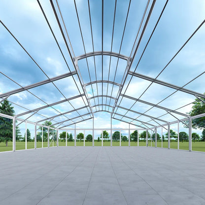 Tente de réception de luxe commerciale en aluminium et verre pour événements extérieurs, chapiteau, atrium, pour 200 à 500 personnes