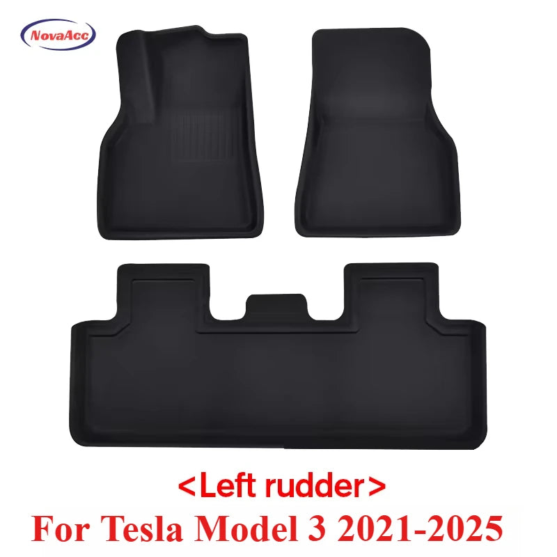 Tapis de sol imperméable et antidérapant, pour intérieur de voiture Tesla modèle 3 2021 – 2024 Highland 2025, entièrement entouré, spécial XPE