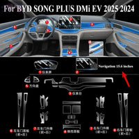Film de Protection PPF pour BYD SONG PLUS DMi EV 2025 2024, accessoires d'intérieur, panneau d'engrenage Transparent en TPU, Console centrale de Navigation