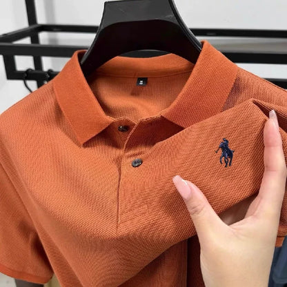 100% pur coton à la mode personnalisé hommes classique poney brodé confortable polo été nouveau décontracté à manches courtes