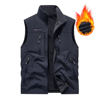Grande taille hommes été en plein air randonnée gilet tactique multi-poches léger coque souple utilitaire voyage Safari Cargo gilet hommes