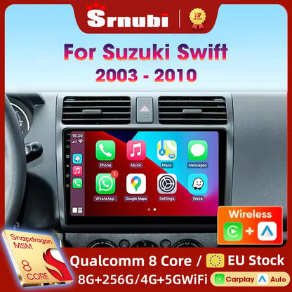 Srnubi autoradio pour Suzuki Swift 2003 2005 2006 2007 2008 2009 2010 sans fil Carplay Android Auto lecteur multimédia de voiture 2 Din