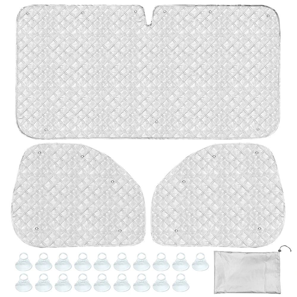 Stores thermiques internes pour pare-brise, couverture de pare-brise, pare-soleil, 7 couches, Fiat Ducato 2006 2022, KIT Boxer, cristaux et citations