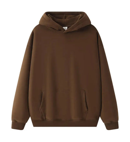 Bricolage LOGO personnalisé Image 17 + couleurs 400GSM chaud hommes surdimensionné goutte épaule sweats à capuche couleur unie mâle hiver avec sweat à capuche en polaire