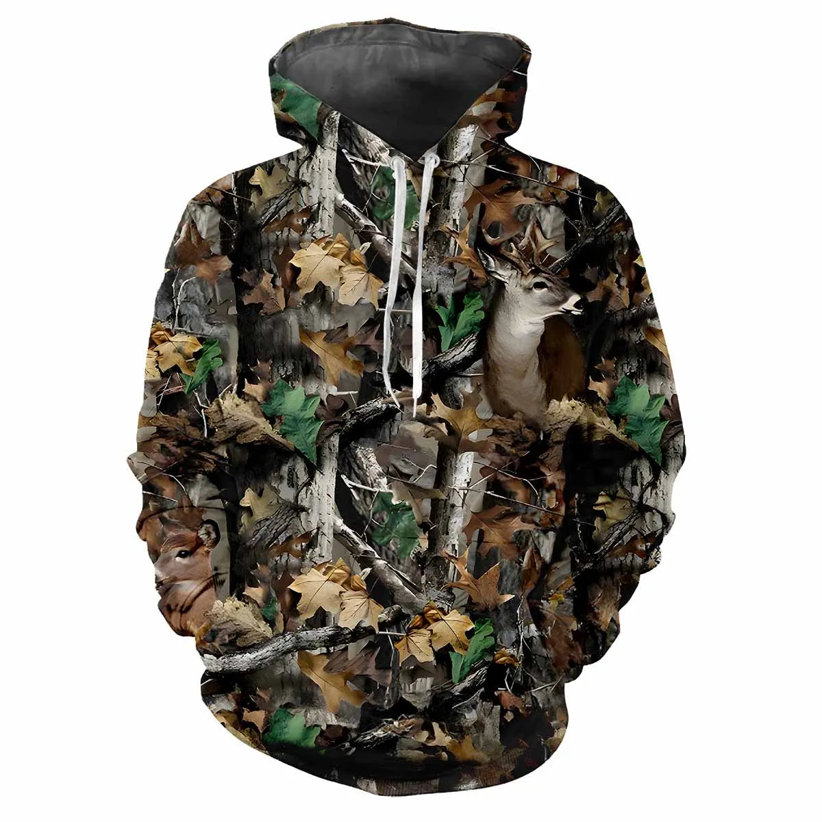Camouflage chasse animaux en plein air Camouflage printemps et automne hommes à capuche rue tendance ample confortable haut décontracté vêtements
