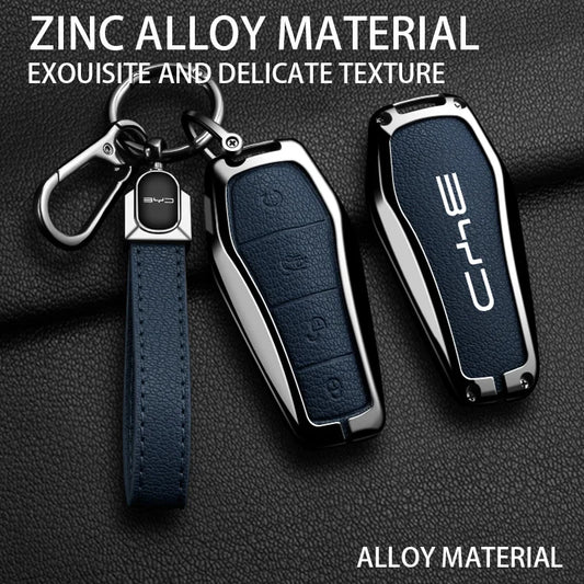 Nouveau Style en alliage peau de mouton voiture clé housse pour BYD chanson Pro Plus Max Dmi EV joint dauphin télécommande clé Auto accessoires