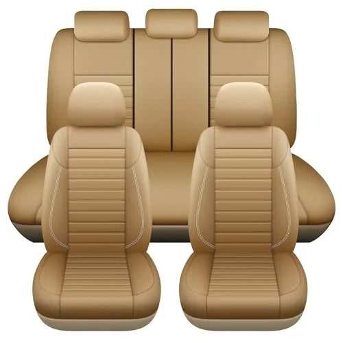 Housses de siège de voiture en cuir, ensemble complet de sièges 5 places, ajustement universel, rembourré de la plupart des voitures, imperméable, respirant, Anti-salissure