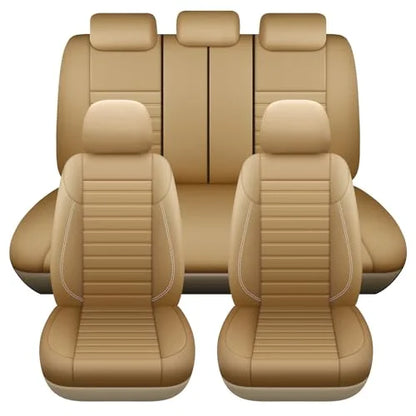 Housses de siège de voiture en cuir, ensemble complet de sièges 5 places, ajustement universel, rembourré de la plupart des voitures, imperméable, respirant, Anti-salissure