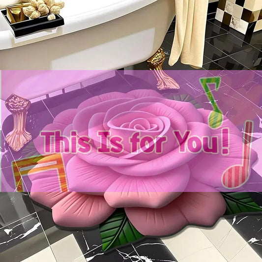【HMA】Nouveau tapis de sol en forme de pivoine, doux et durable, 40x40cm, antidérapant, absorbant, pour salle de bain