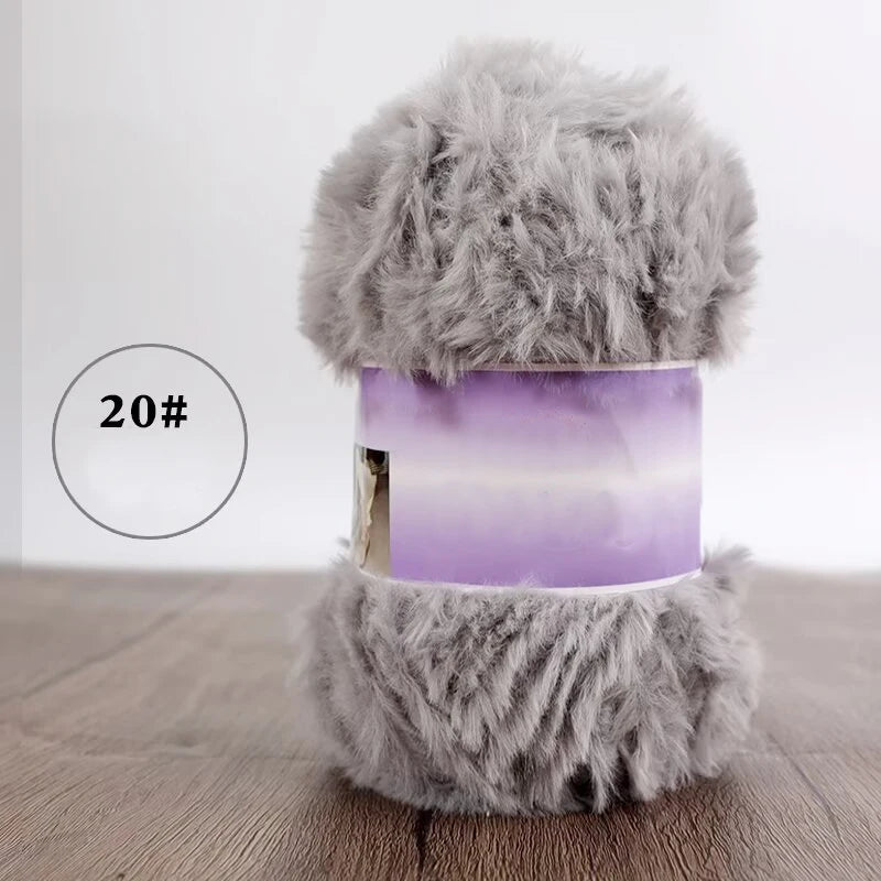 Fil de fausse fourrure 200g pour tricoter des pantoufles, des pulls chauds, des écharpes et des chapeaux faits à la main