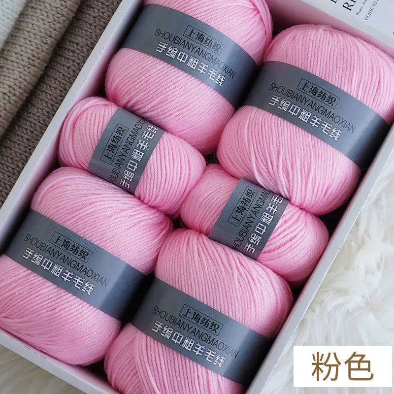 Fil de cachemire d'épaisseur moyenne, 500 g/ensemble, 4 plis, pour tricot au Crochet à la main, pull et pantalon, laine chaude, fil de laine 100%, doux pour la peau