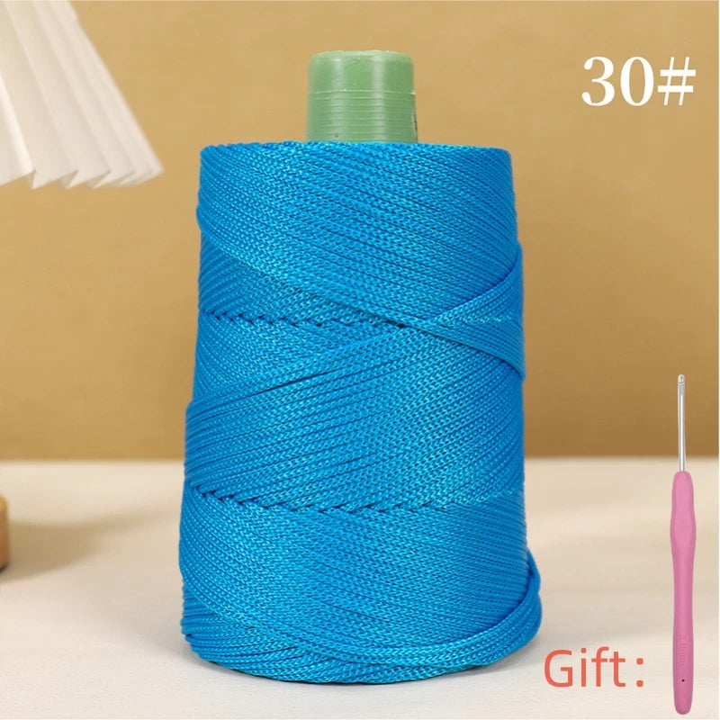 Corde légère au crochet, 250g, 3mm, fil creux cool au crochet, chapeau de soleil d'été, tricot à la main, fils épais, sac, coussin de chapeau