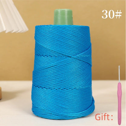 Corde légère au crochet, 250g, 3mm, fil creux cool au crochet, chapeau de soleil d'été, tricot à la main, fils épais, sac, coussin de chapeau