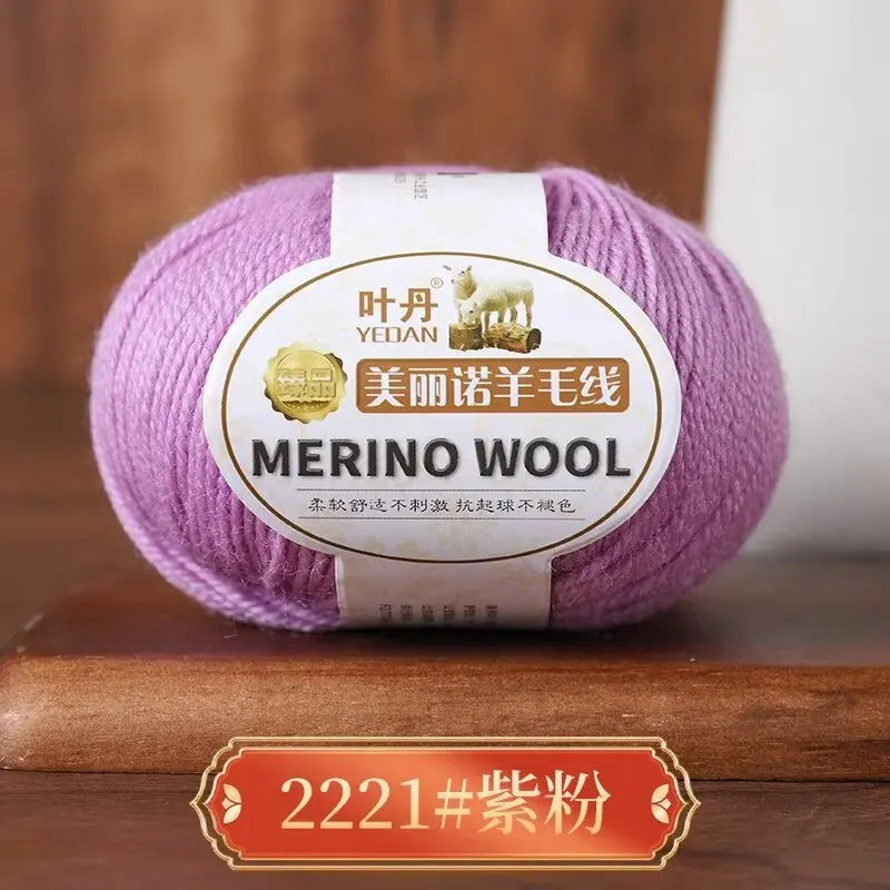 Rouleau de fil de laine mérinos doux pour bébé, 50g/rouleau, 100M, anti-boulochage, bricolage, tricot à la main, écharpe au Crochet, vêtements, chapeaux