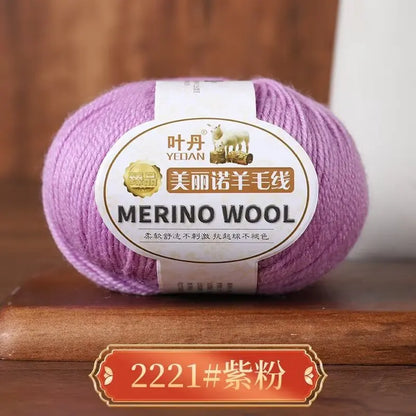 Rouleau de fil de laine mérinos doux pour bébé, 50g/rouleau, 100M, anti-boulochage, bricolage, tricot à la main, écharpe au Crochet, vêtements, chapeaux