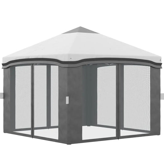 10 x 10 Pop Up Canopy Tent with Netting, Instant Tents for Parties, Height Adjustable, with Wheeled Carry Bag and 4 Sand Bags f