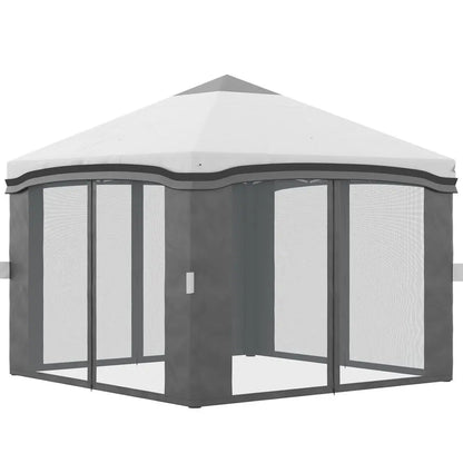 10 x 10 Pop Up Canopy Tent with Netting, Instant Tents for Parties, Height Adjustable, with Wheeled Carry Bag and 4 Sand Bags f