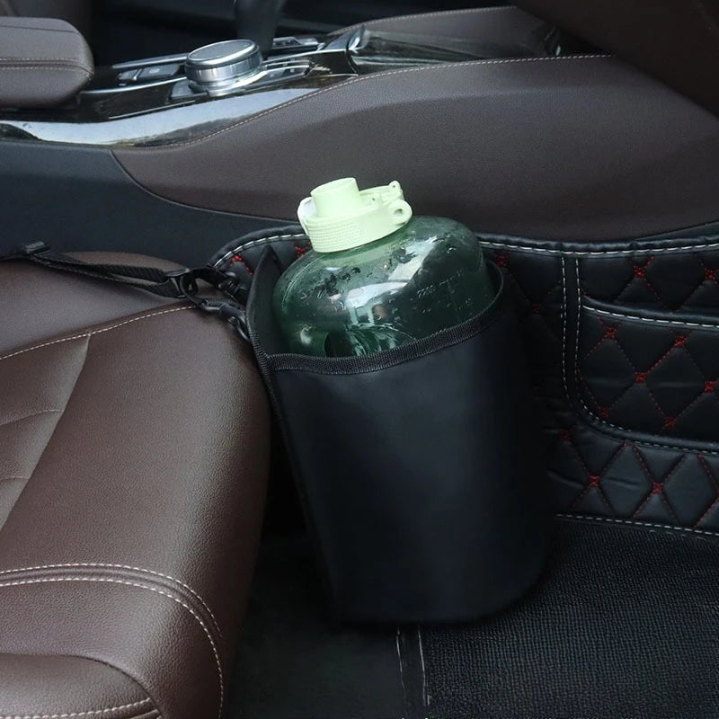 Support de bouteille d'eau universel pour console centrale avec poche de rangement, sangle réglable, organisateur intérieur de voiture
