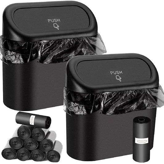 Poubelle de voiture (avec couvercle), 3 pièces, contient 60 (300) de sacs poubelles, poubelle de petite voiture, accessoires de mini voiture étanches
