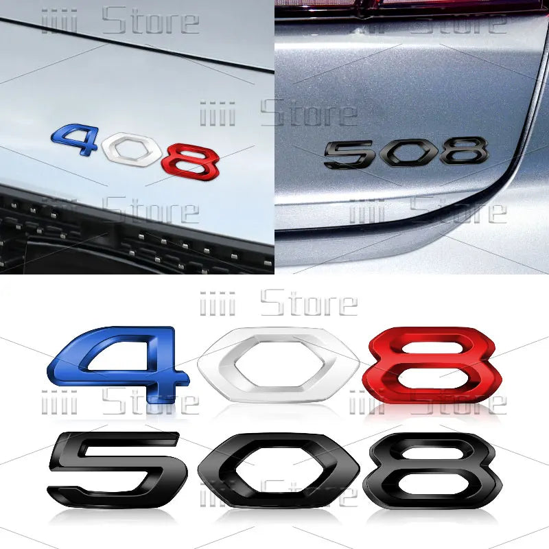 Autocollant 3D en métal chromé pour voiture, autocollant latéral de garde-boue de coffre arrière, accessoires automobiles pour Peugeot 208 308 408 508 GT RCZ