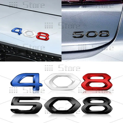 Autocollant 3D en métal chromé pour voiture, autocollant latéral de garde-boue de coffre arrière, accessoires automobiles pour Peugeot 208 308 408 508 GT RCZ