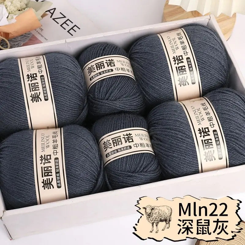 Fil de laine mi-épais pour chaussettes, tricot à la main, pull, pantalon, foulards, vêtements en cachemire mérinos, fil de Crochet doux pour bébé, 500 g/ensemble