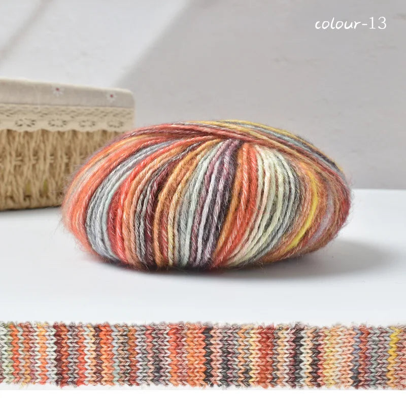 Rouleau de fil à gâteau dégradé, 50g/rouleau, bricolage, laine tricotée à la main, fil Mohair, fil de coton, fil doux au Crochet, vêtements, chapeau, écharpe
