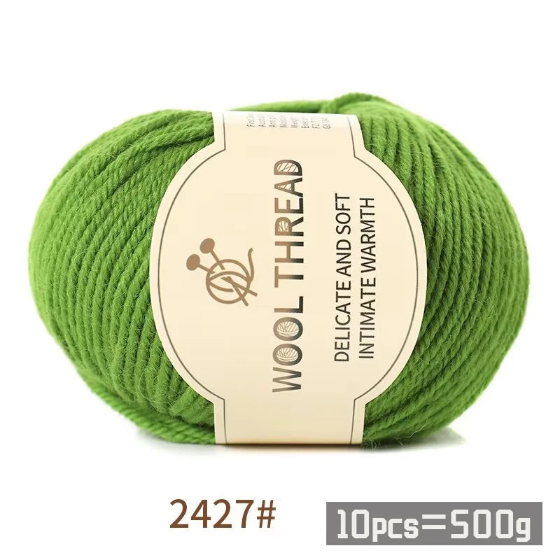 500g 290 Fil de laine d'alpaga peigné moyennement grossier, kit de matériel de tricot fait à la main chaud et à la mode pour l'automne et l'hiver, plusieurs couleurs de boules de fil pour fabriquer des pulls, des foulards