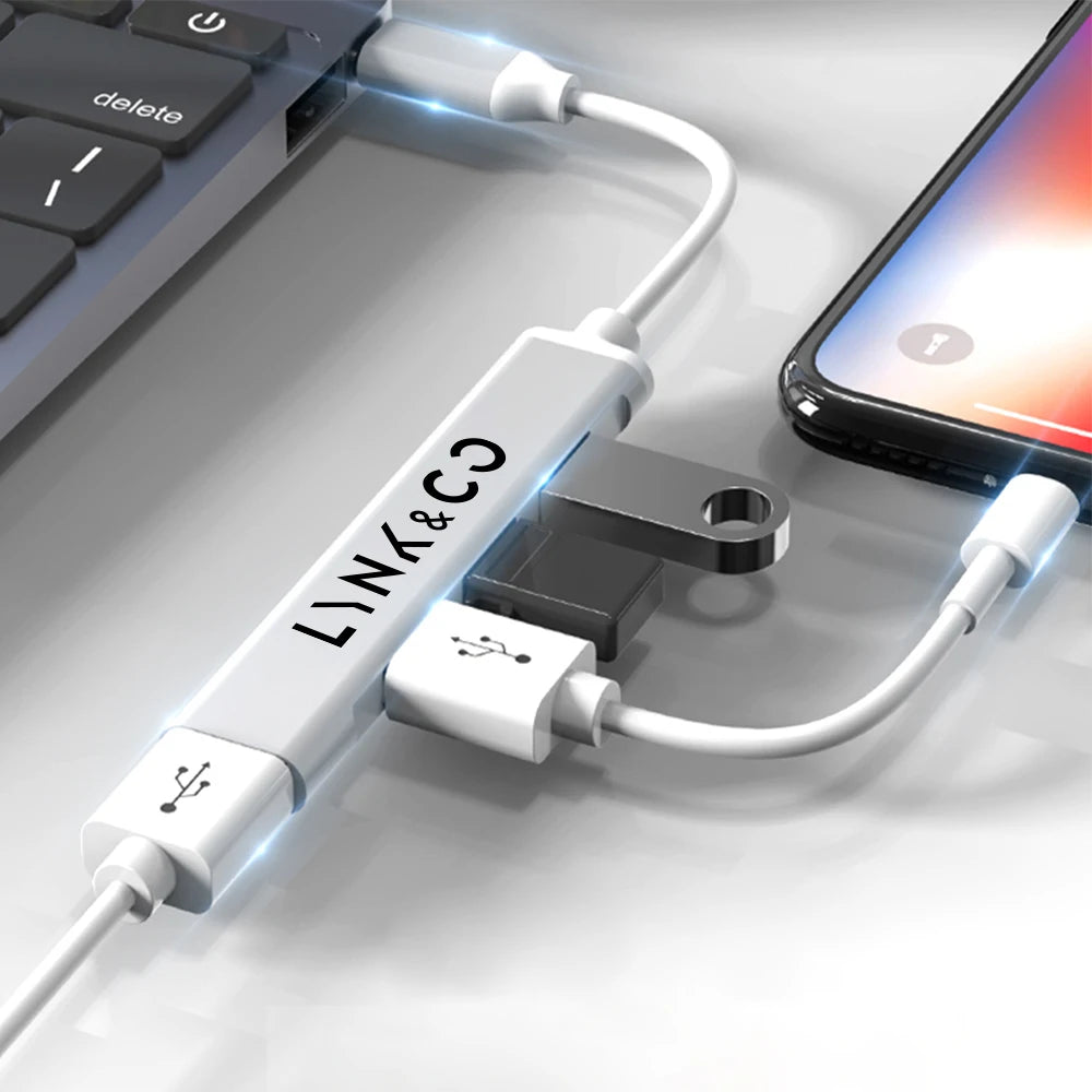 Chargeur HUB USB 4 en 1 pour voiture, câble d'alimentation de Type C, accessoires automobiles pour Geely Lynk & co 01 05 03 09 02 04 06 07 08