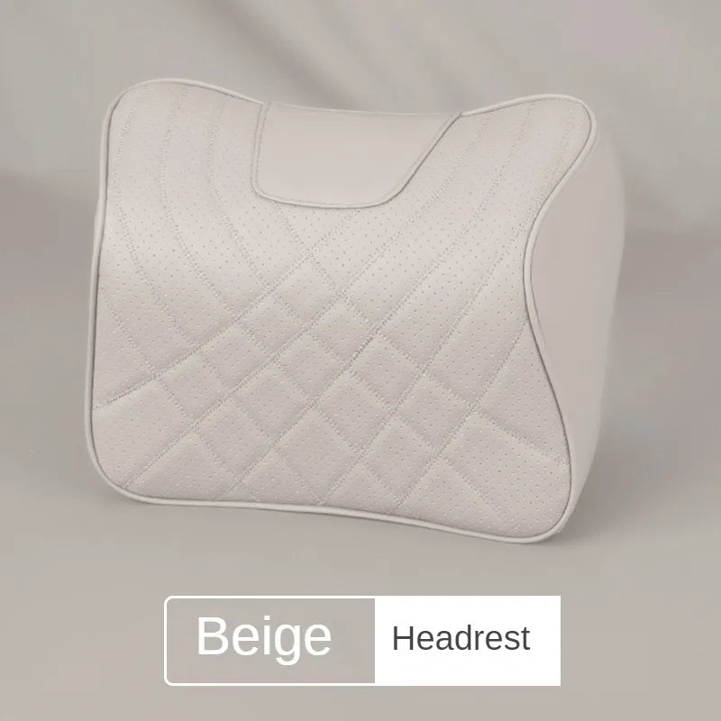 Ensemble d'oreillers pour appui-tête de voiture, couture en cuir, Support de taille lombaire, mousse à mémoire de forme, coussin de protection du cou, accessoires, nouvelle collection