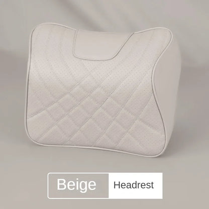Ensemble d'oreillers pour appui-tête de voiture, couture en cuir, Support de taille lombaire, mousse à mémoire de forme, coussin de protection du cou, accessoires, nouvelle collection