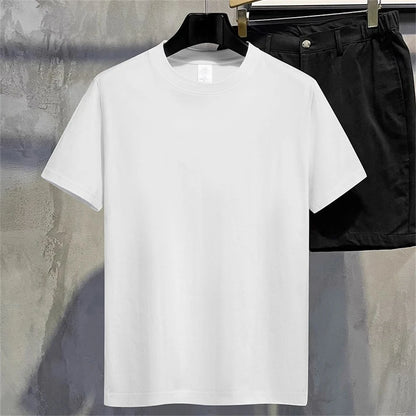 Hommes t-shirt été couverture en coton femmes couleur unie t-shirts vierges col rond à manches courtes Couple haut blanc t-shirts