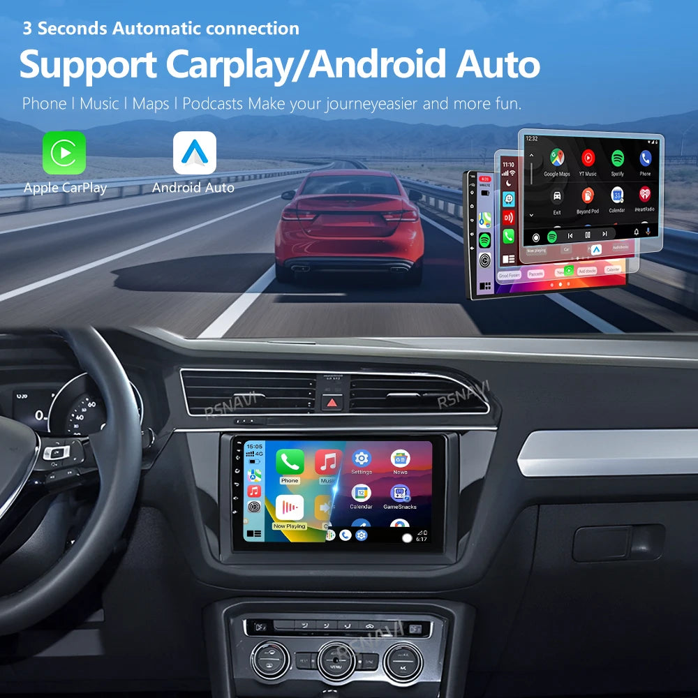 Android 15 Carplay Auto 2K écran autoradio lecteur multimédia pour Volkswagen Tiguan 2 Mk 2016 2017-2019 2 din Autoradio stéréo