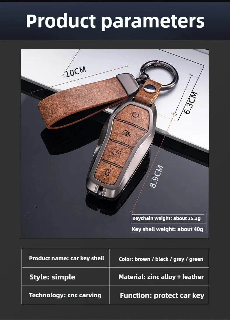 Étui pour clé pour BYD Song Plus Atto 3 Han EV Tang DM Qin joint dauphin cuir métal porte-clés à distance porte-clés accessoires de voiture