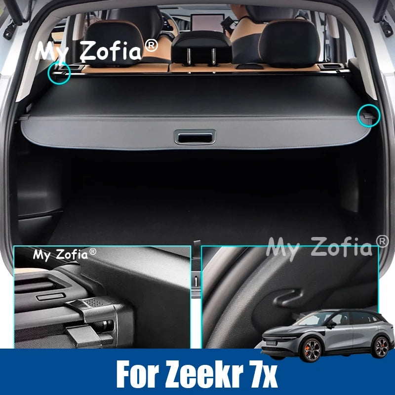 Housses de coffre de voiture pour Zeekr 7x2025 2026, rideau de bagages, abri, cloison de confidentialité, porte-paquets rétractable, accessoires