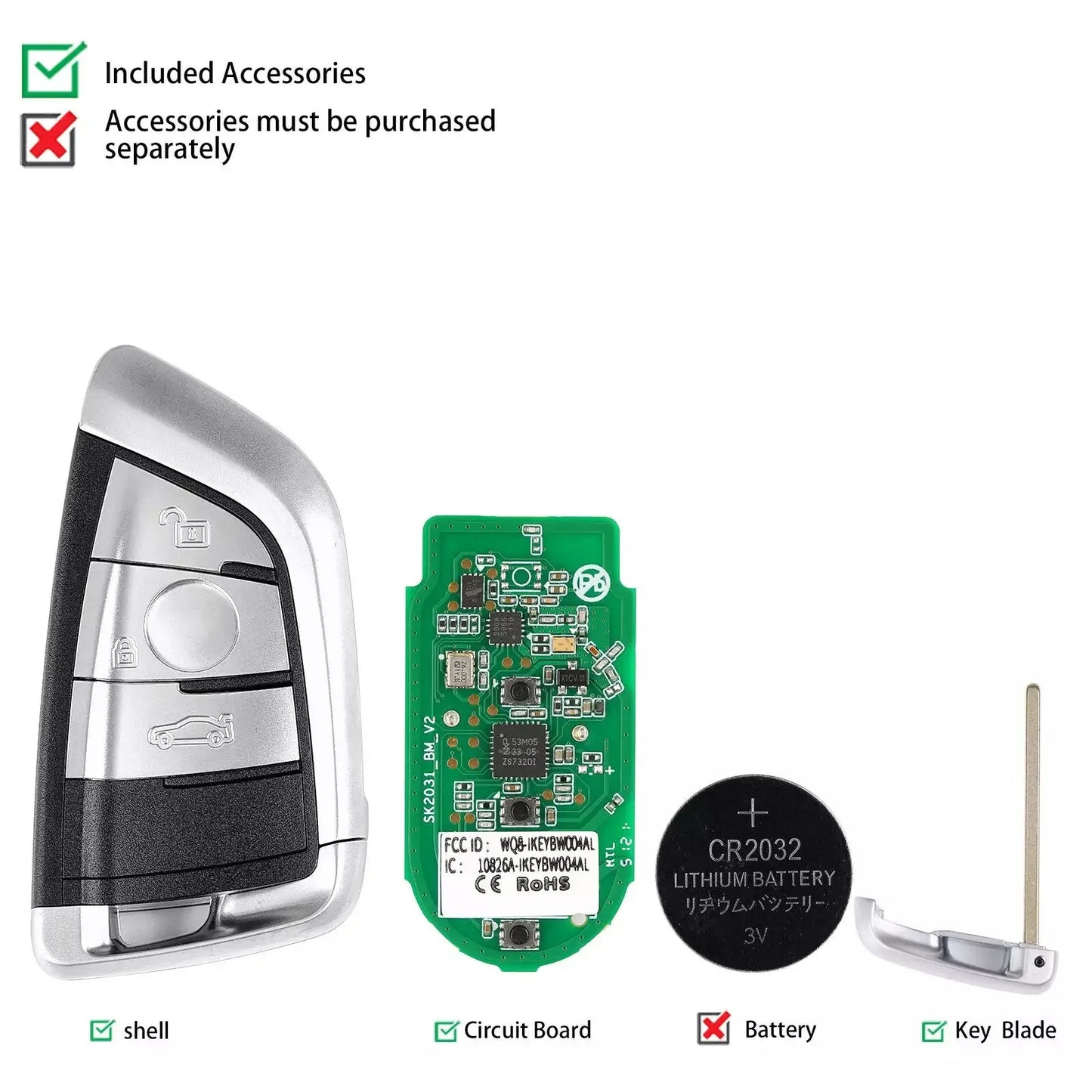 3 boutons IKEYBW003AL pour Autel Smart Key pour KM100 IM508 IM608 1 pièces Autel universel clé intelligente BW003AL pour BMW rasoir Style