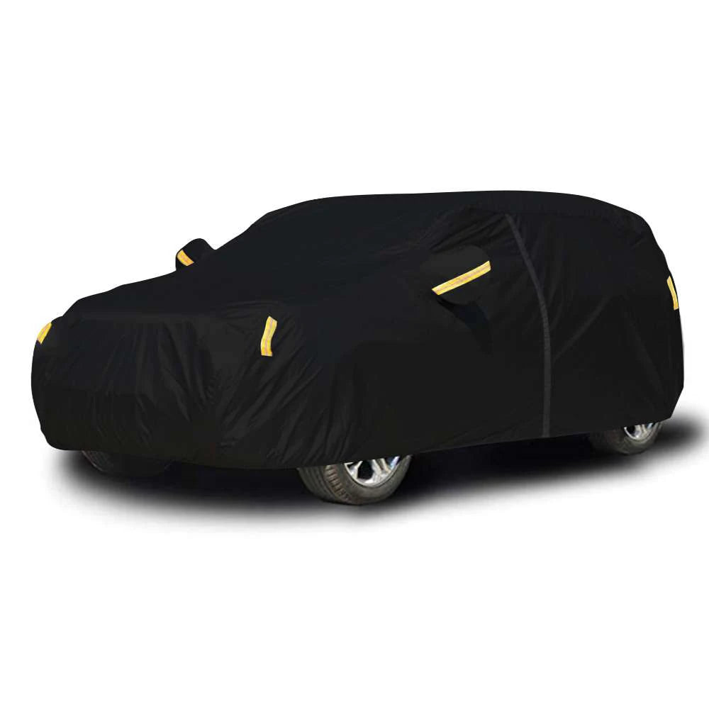 Housse de Protection universelle pour voiture SUV, Protection extérieure, étanche, anti-poussière, UV, adaptée à la berline, coque de voiture noire