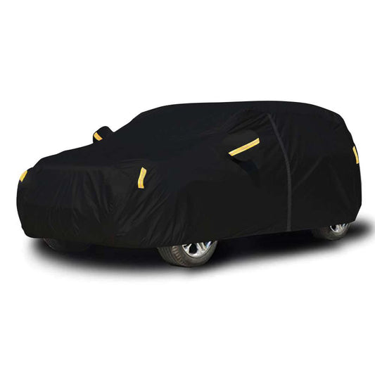 Housse de Protection universelle pour voiture SUV, Protection extérieure, étanche, anti-poussière, UV, adaptée à la berline, coque de voiture noire