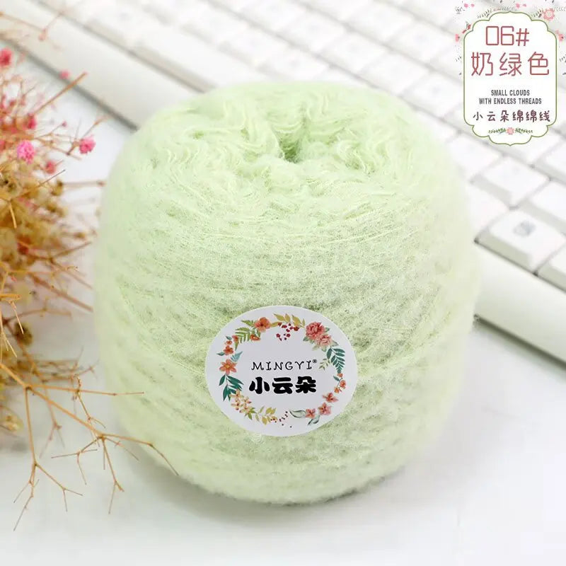 100g/boule 6 brins de fil de coton nuage tissé à la main bricolage gaufre écharpe chapeau bébé fil balle