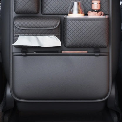 Organisateur de dossier de siège de voiture multifonctionnel, sac de rangement de siège arrière multi-poches de grande capacité, tapis Anti-coup résistant à l'usure