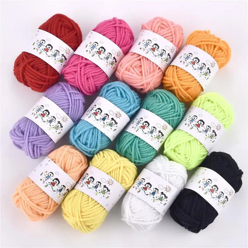 Ensemble de 12 couleurs de Fibers acryliques, fil de laine à tricoter, Lanas teints pour l'artisanat au Crochet, pull, chapeau, poupées à bas prix