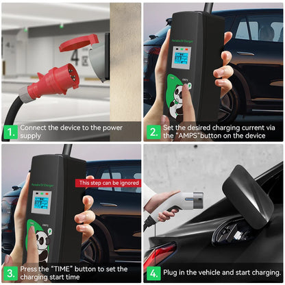Khons 11kw chargeur de voiture électrique 3 phases 16A chargeur Portable Type2 EVSE boîte de charge prise Cee IEC62196 chargeur de voiture électrique