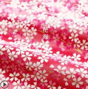 Tissu bronzé Kimono japonais 50x145cm, tissu en coton imprimé fleurs de cerisier Sushi, matériaux de bricolage, accessoires de Patchwork pour la couture