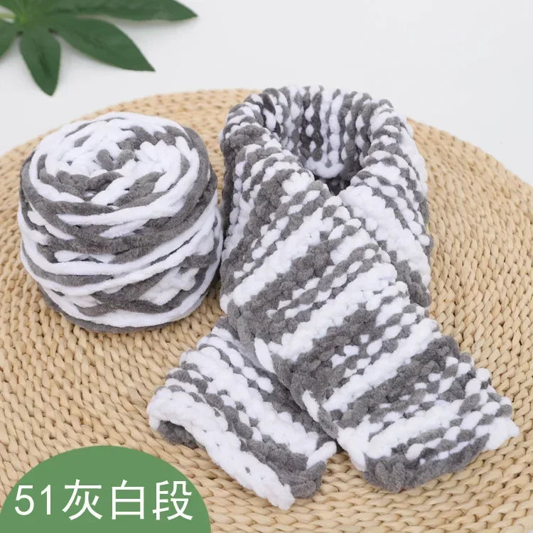 Fil à tricoter Chenille 100g/boule, ligne de bande de glace douce, fil de coton, fil de laine pour bricolage, écharpe à tricoter à la main, laine épaisse, vente en gros