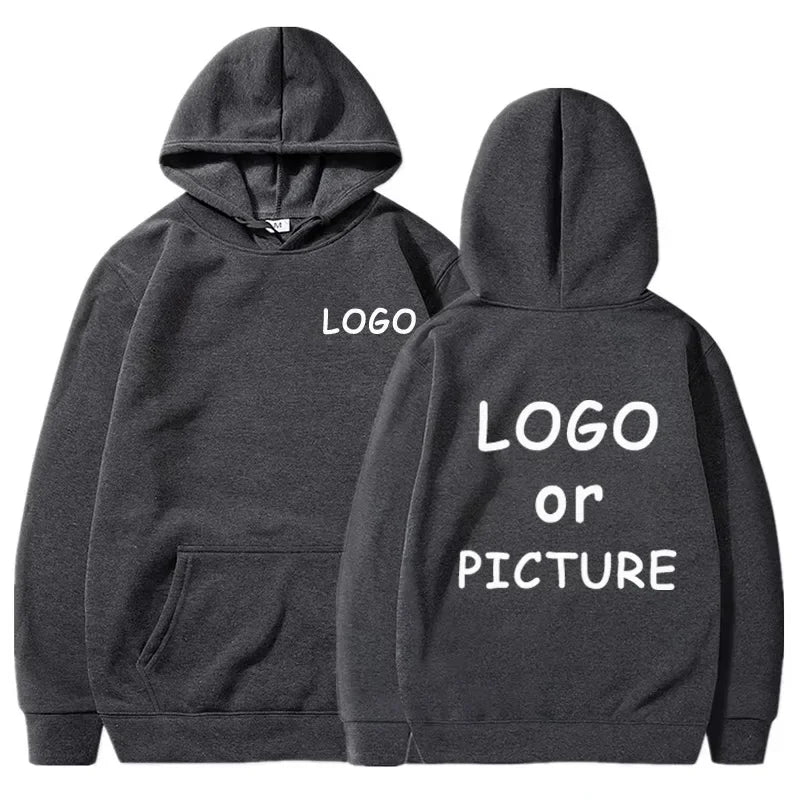 Sweats à capuche décontractés pour hommes et femmes avec logo personnalisé imprimé, sweats à capuche à manches longues automne et hiver, sweat-shirts de style de rue personnalisés.