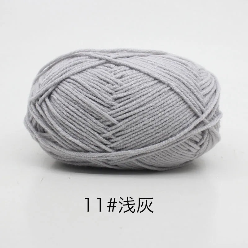40-50 جم/المجموعة خيوط قطنية حليبية 4 طبقات (80%) للحياكة، صبغة لانا لعمل الكروشيه اليدوي، سترة قبعة دمى بسعر منخفض