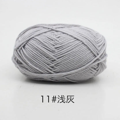 40-50 جم/المجموعة خيوط قطنية حليبية 4 طبقات (80%) للحياكة، صبغة لانا لعمل الكروشيه اليدوي، سترة قبعة دمى بسعر منخفض